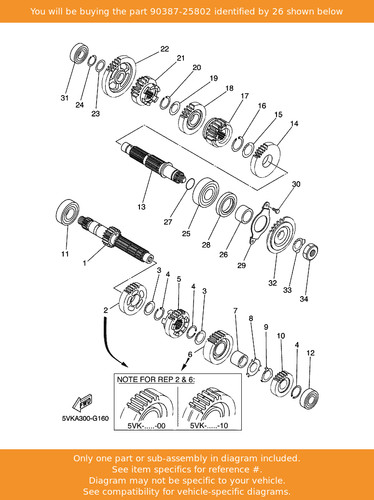 Yamaha collar 90387 - 90387-25802, oem