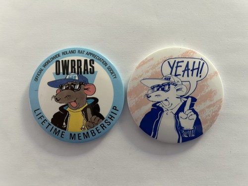 Vintage roland rat badges - vintage,