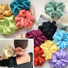 Large Luxury Scrunchies Hair Band  Satin Silk Fabric Elastic Bobble UK