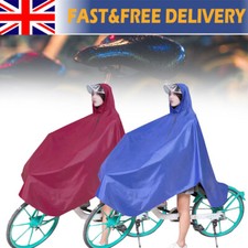 Bike Outdoor Cycling Rain Cape Poncho Hooded Coat Waterproof Windproof Cover UK