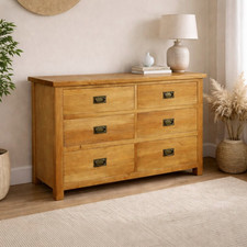 Oak 6 Drawer Chest –