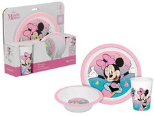 MINNIE MOUSE KIDS TODDLERS 3 PC DINNER SET PLATE DISH CUP IN PRESENTATION BOX