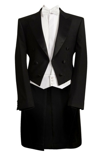 Black evening tailcoat jacket - black,