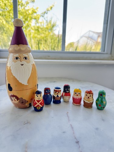 Handpainted santa nesting doll - santa,
