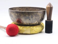 11 inch Tiger antique singing bowl handmade in Nepal, Tibetan singing bowl comes