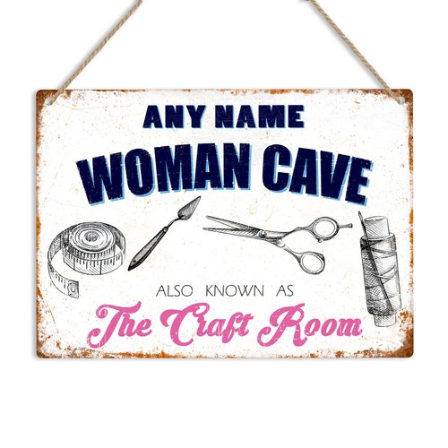 Woman cave personalised metal - woman,