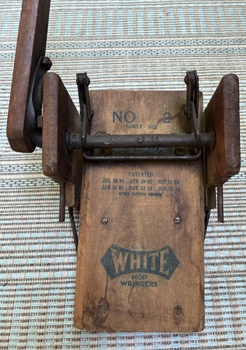 Antique white mop wringer - antique,