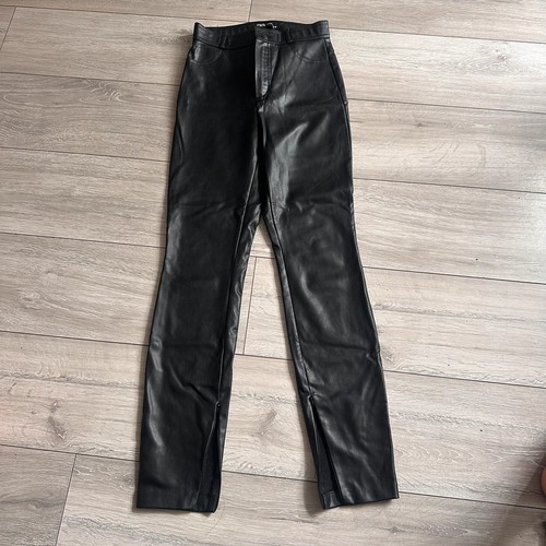 Zara black faux leather split - faux,