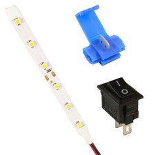 Dolls House LED Strip Lights Lamps Kit Switch + Connector All Colours 12V