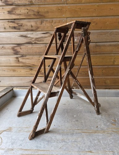 Antique wooden step ladder - antique,