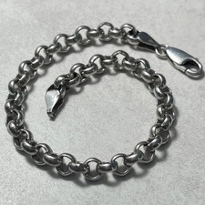 Vintage sterling silver belcher chain bracelet 8" long, 15.45g, hallmarked 2001