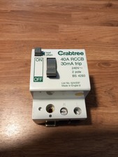 CRABTREE 40A 30mA DOUBLE POLE