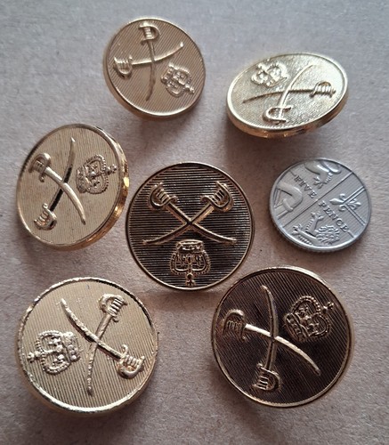 Buttons metal military gold - 6,