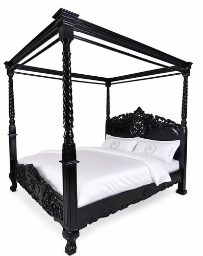 Double bed mahogany four - double,