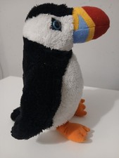 Ravensden Puffin Black Soft Toy Plush Bird 7 inch Tall Suma Collection