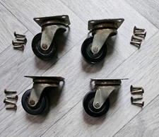 4 x Vintage Flexello Castor Wheels British Made Ball Bearing Smooth Move Swivel