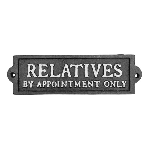 Cast iron sign family - sign, by