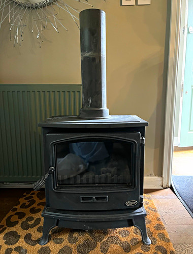 Tiger black gas fire with - black,