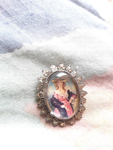 Brooch miracle lady portrait - brooch,