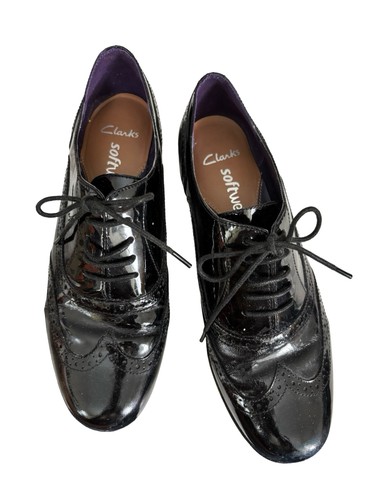 Clarks softwear black patent - softwear,