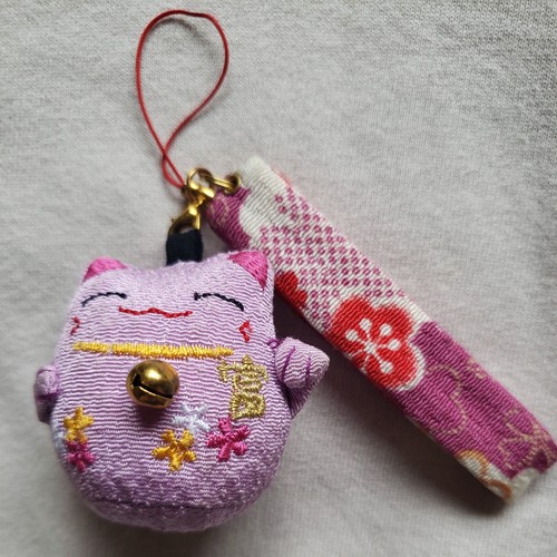 Maneki neko chirimen phone - maneki,