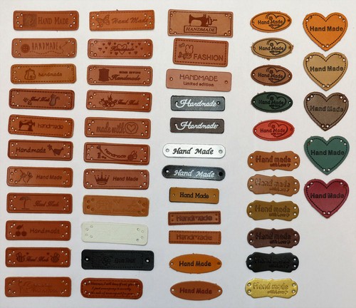Label sewing - , leather