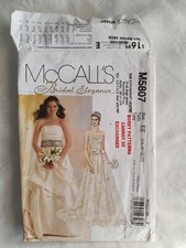 McCall's M5807 Wedding Dress, Top. Skirt.  Dressmaking Pattern. Size 14-16-18-20