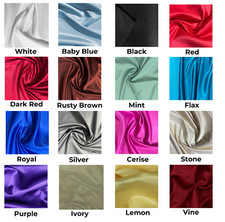 DUCHESS SATIN FABRIC 150CM WIDE 16 COLS Dress Bridal Weddings Clothing Material