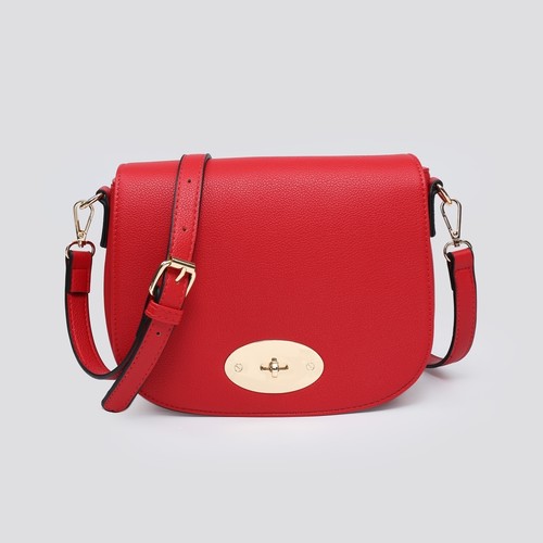Faux leather saddle bag - faux,