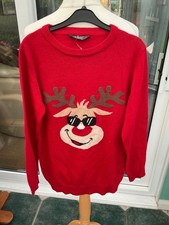 primark boys christmas xmas jumper age 11/12 years reindeer vgc