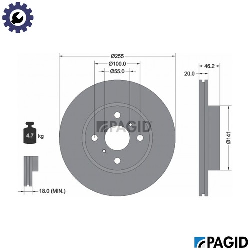 Brake disc 54999n for aston - 2x,