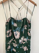 Zara Jumpsuit Size M 12 Green Floral Sleeveless Tapered Strappy Party Occasion