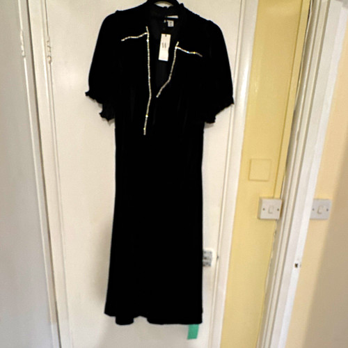 Wallis black velvet maxi dress - black,