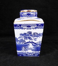 Vintage Ringtons Wade 'Maling' Ware 1991 Willow Ginger Jar/Tea Caddy