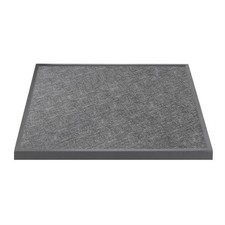 Bolero Black Brushed Mix Outdoor Fibre Glass Table Top Square Grey Trim - 700mm