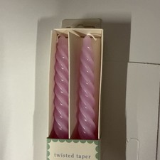 Pink twisted taper candles - twisted,