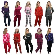 Womens Pyjama Set Loungewear Soft Warm Fleece PJS Nightwear Ladies Plus UK 8-22