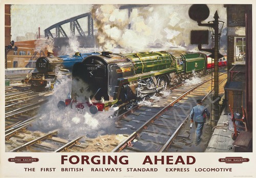 Vintage railway poster forging - vintage,