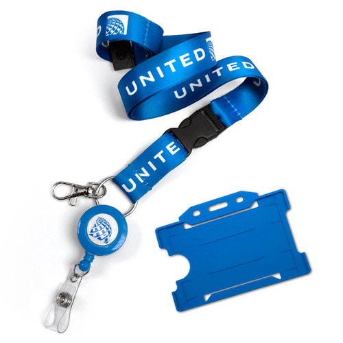 United airlines logo lanyard - united,