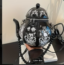 Black Gothic Skull Teapot Bag