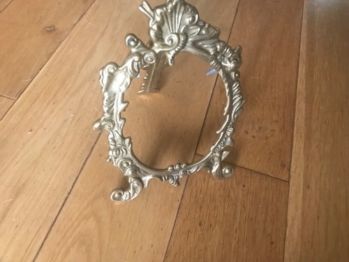 French brass oval easel - brass,
