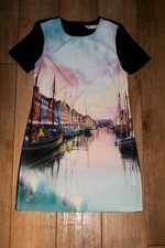 NEW! YUMI unusual picture print dress SIZE S 8 BERGEN tunic mini QUIRKY