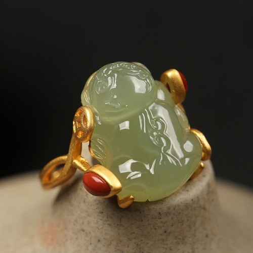 Natural jade pixiu rings - natural,