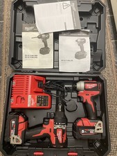 Milwaukee M18CBLPP2A-502C Combi and Impact Driver Twin Kit 2 x 5.0Ah/Charger etc