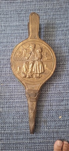Vintage brass fire bellows - brass,