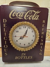 Coca Cola Clock And Key Holder Box  H10" X W8" Vgc