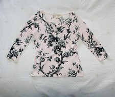 Wheels And Dollbaby Sexy Fit Pink Floral Cardigan Jumper Sz 10