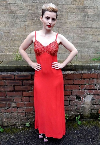 Vintage dress 1970s red - vintage,