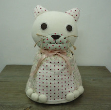 Laura Ashley Pretty Floral & Spotted Fabric CAT Door Stop 25cm Removable Cover