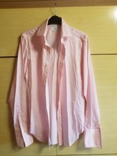 New JOHN FRANCOMB by TM LEWIN 14 1/2" Pink & White Stripes Long Sleeve  Shirt